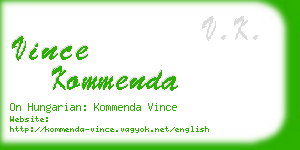 vince kommenda business card